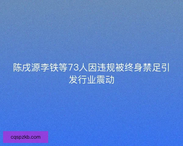 陈戌源李铁等73人因违规被终身禁足引发行业震动