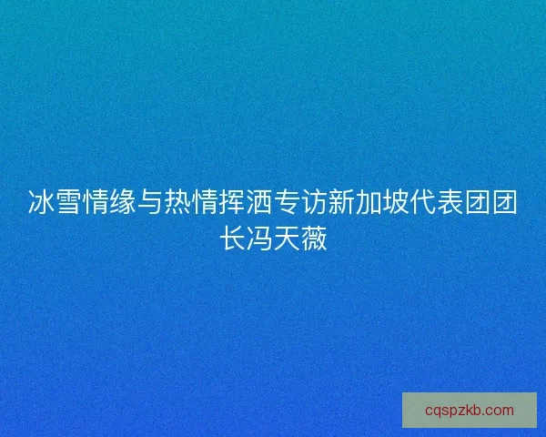 冰雪情缘与热情挥洒专访新加坡代表团团长冯天薇